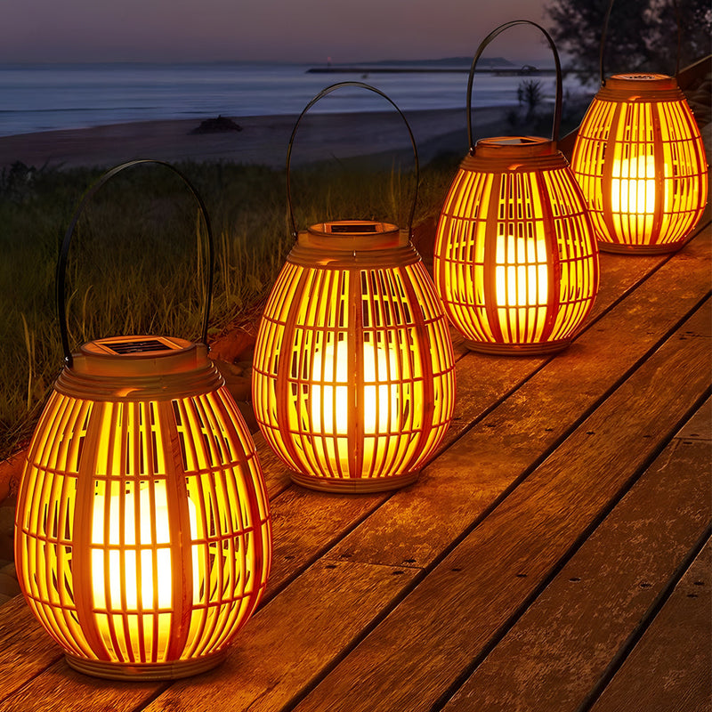 1-Pack Portable Waterproof Candle Holder Outdoor Solar Lanterns