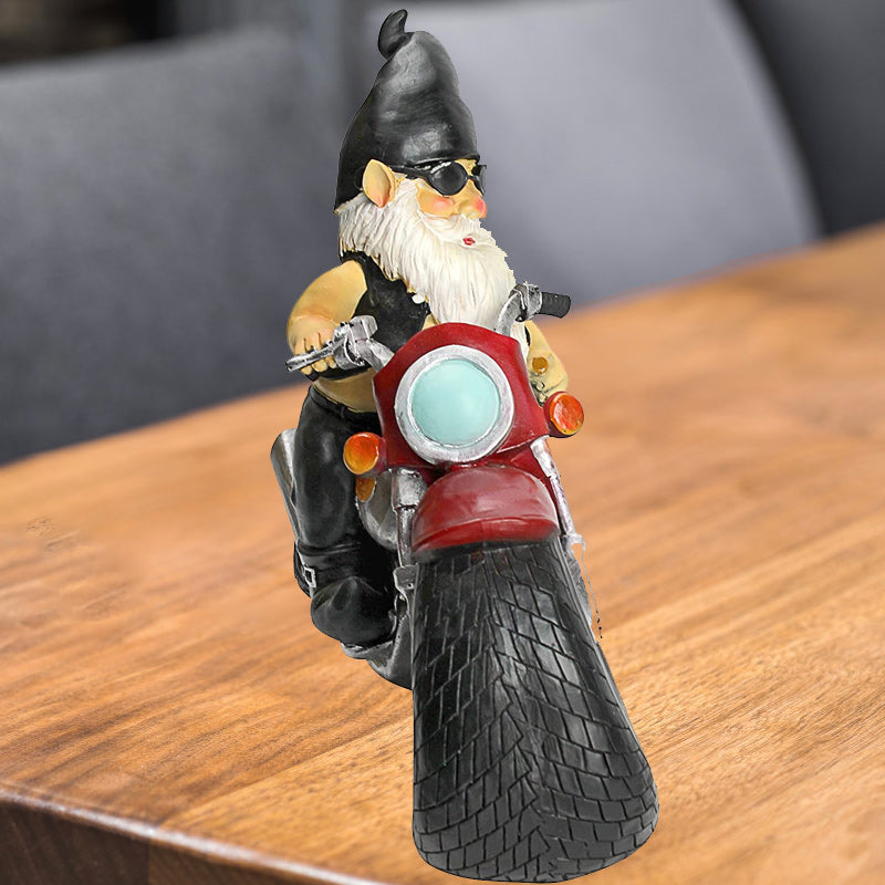 The Biker Gnome Statue Mini Garden Decoration