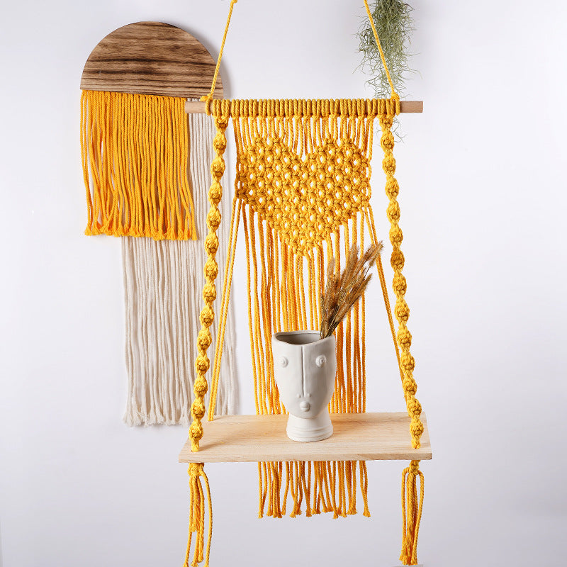 Colorful Woven Macramé Hanging Shelf