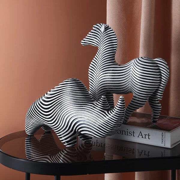 Nordic Black and White Animal Decorative Figurines