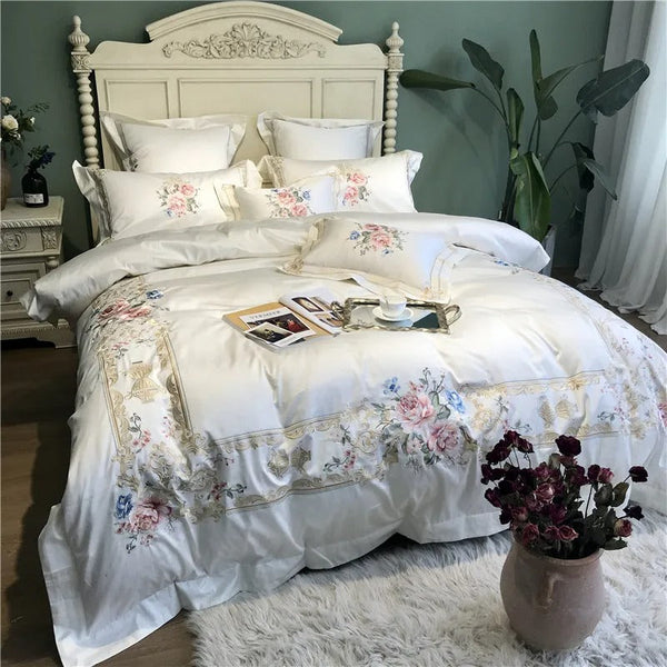 Miravique Blossom Embroidered Bedding Set