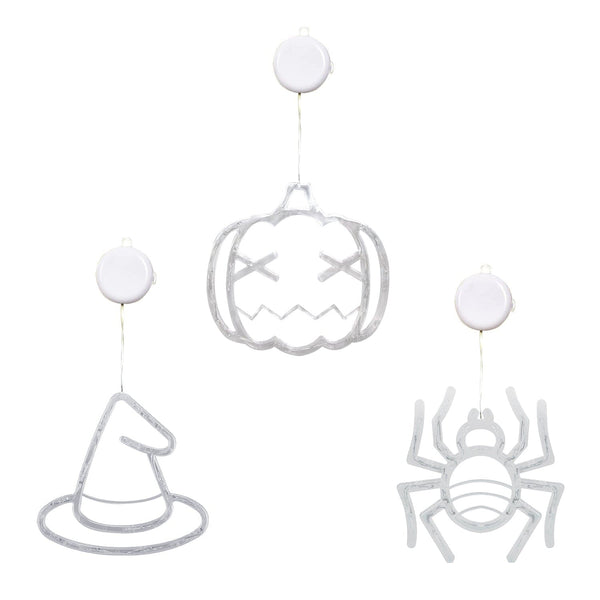 3-Pack: Halloween Window Light with Suction Cup Hanging Holes