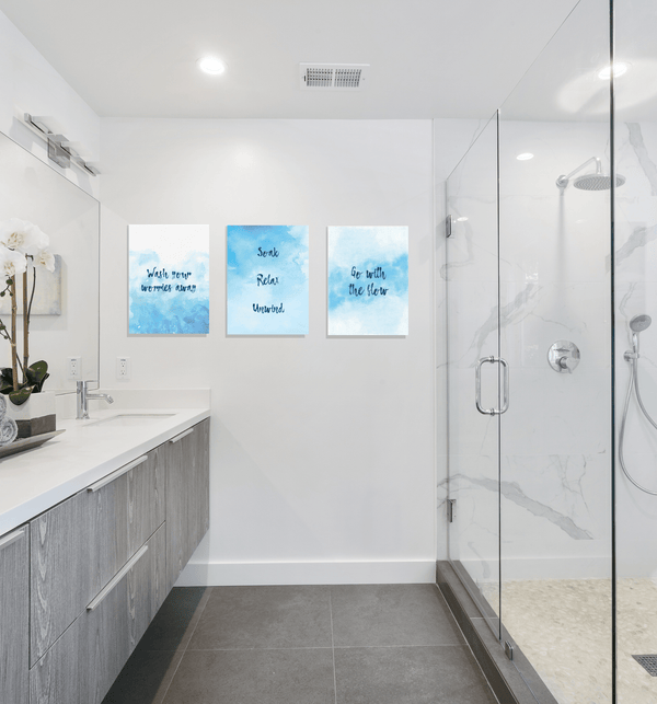 Watercolour Bathroom Canvas