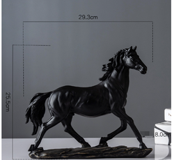 Antique Horse Figurine Sculpture - Resin Home Decor Statue for American-Style Interiors