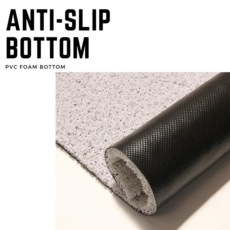 Black and White Customizable Non-Slip PVC Loop Pile Doormats