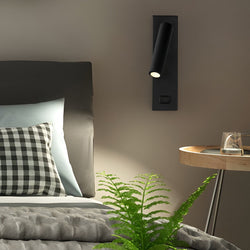 ArtiLicht - Rectangular Adjustable LED Modern Wall Lamp with Switch and USB Charging Port