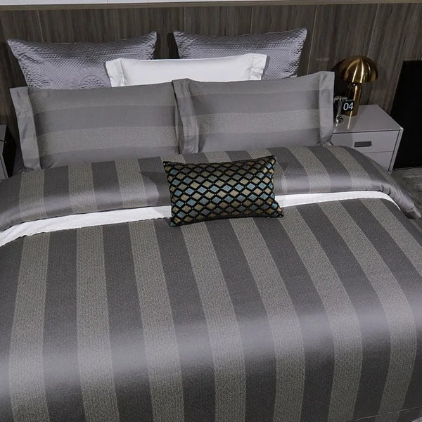 Miravique Striped Jacquard Bedding Set