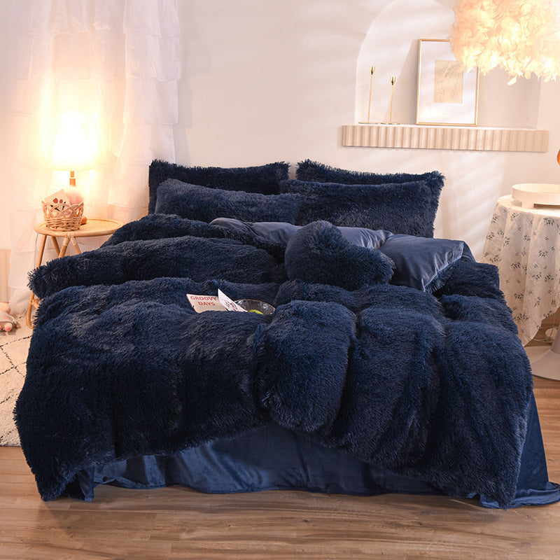 Dreamy Winter Mink Fleece Bedsheet Set