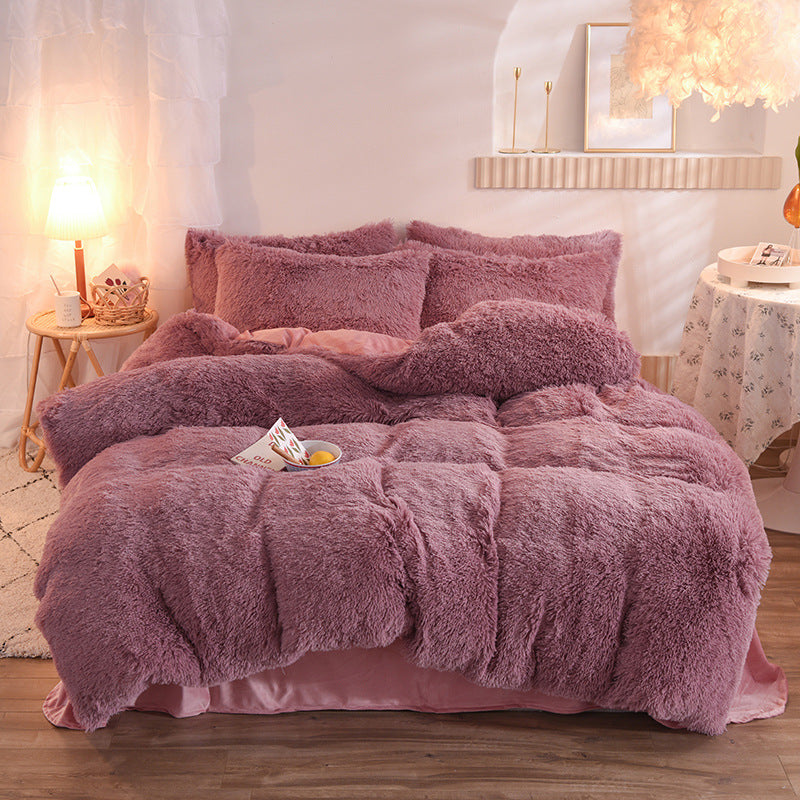 Dreamy Winter Mink Fleece Bedsheet Set