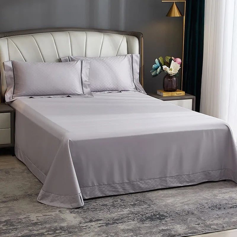 Miravique Grey Jacquard Egyptian Cotton Luxury Bedding Set