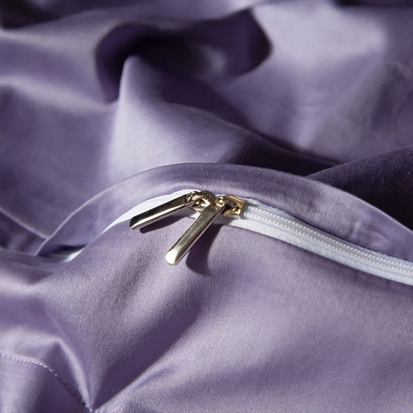 Miravique Purple Silky Soft Egyptian Cotton Bedding Set