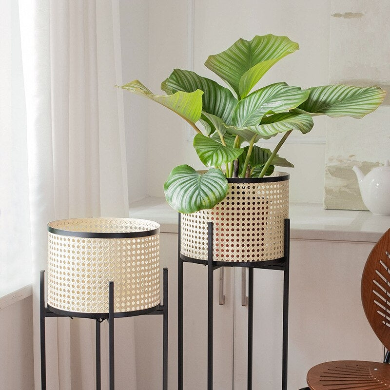 Miravique Look Stilted Metal Floor Planter Pots