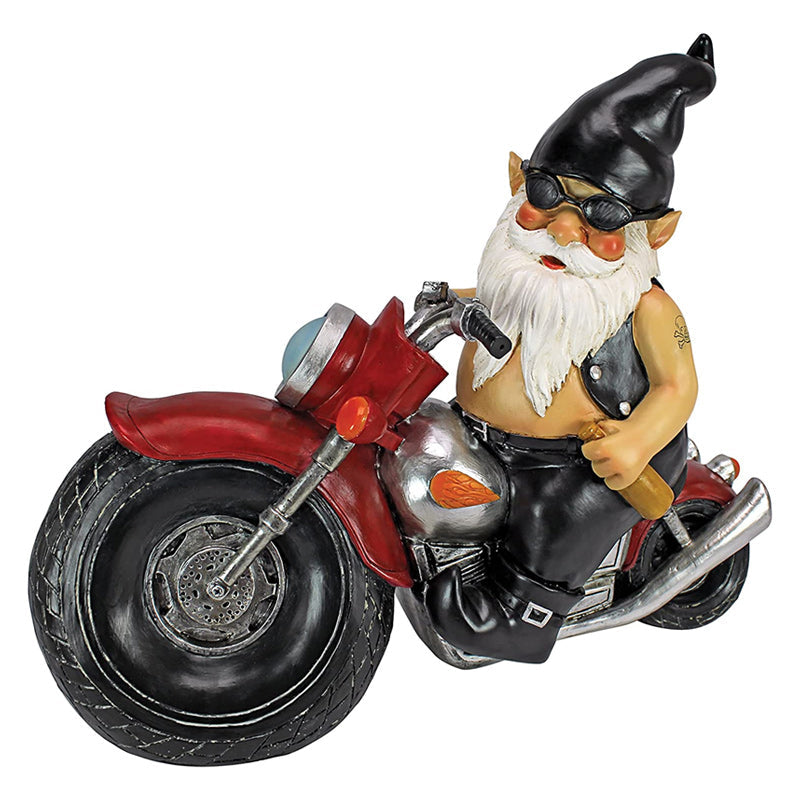 The Biker Gnome Statue Mini Garden Decoration