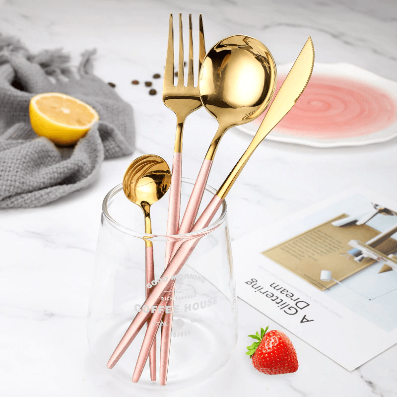 4Pcs Two-Tone Cutlery Set