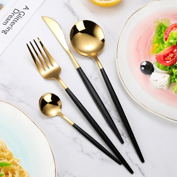 4Pcs Two-Tone Cutlery Set