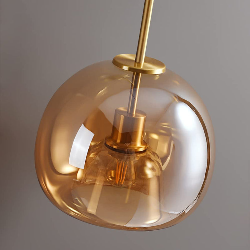 Miravique Copper Glass Semi Flush Mount Ceiling Light