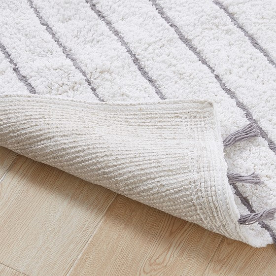 Arbor Stripe Tassel Cotton Tufted Rug