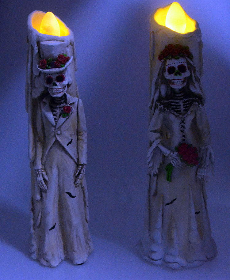 Candle LED Lights Horror Candle Skull Couple Props