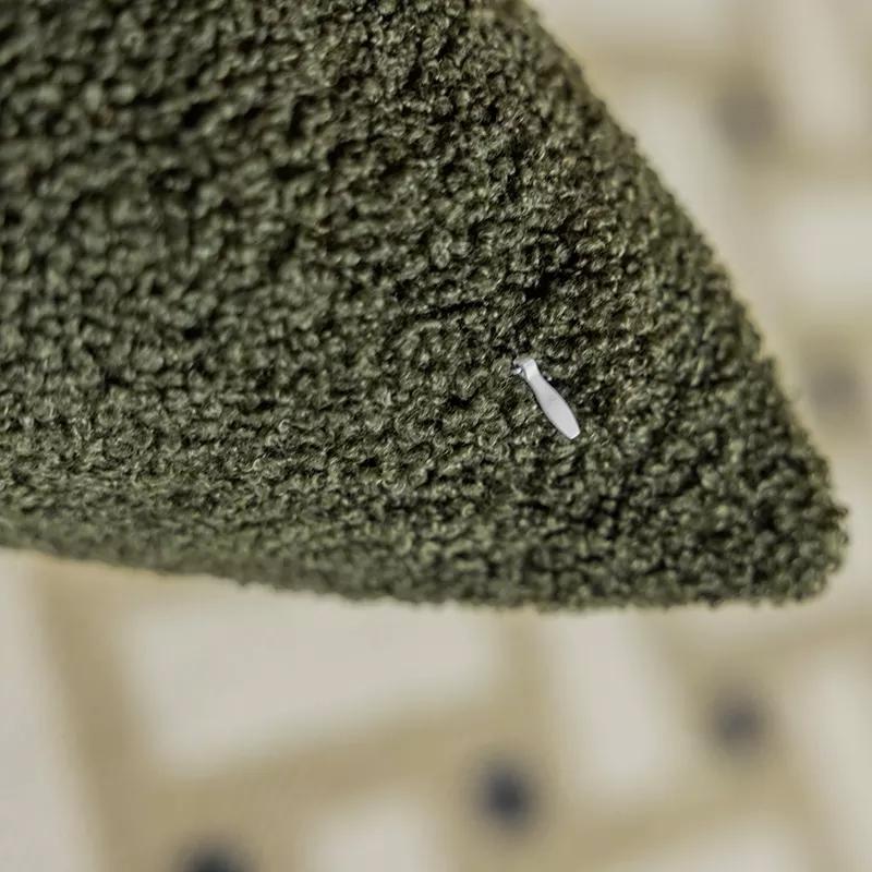 Olive Green Rectangle Boucle Throw Pillow Covers