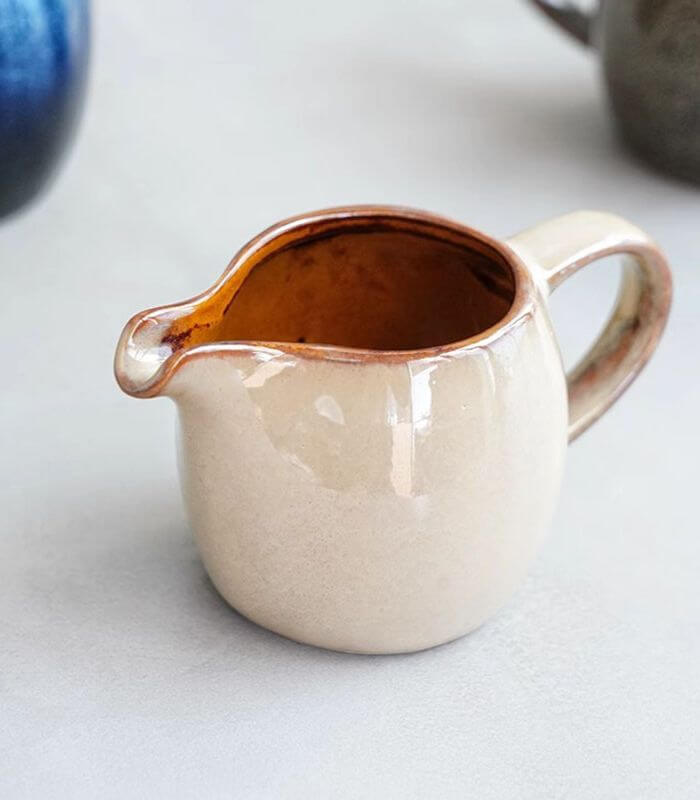 Handcrafted Ceramic Gravy Boat Pitcher - 80ml / 2.7 fl oz Capacity, Dishwasher-Safe Stoneware in Multiple Colors