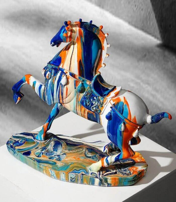 Decorative Sculpture Horse Pride Resin White 35cm