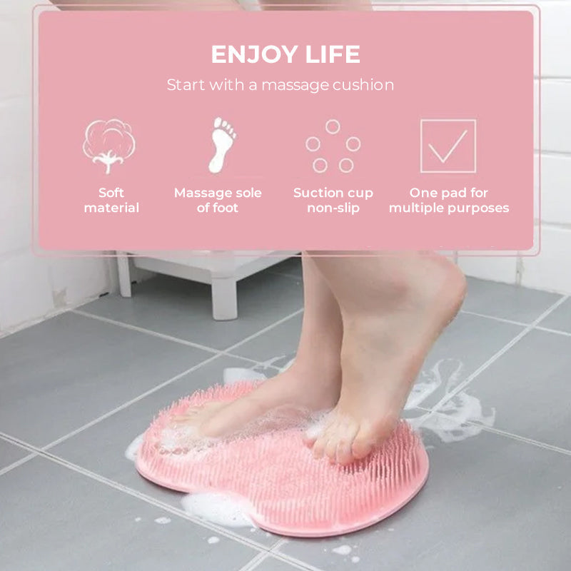 Shower Foot & Back Scrubber - Anti-Skid Silicone Massage Pad for Deep Clean and Relaxation