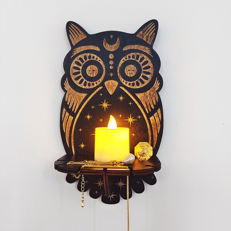 Celestial Wolf Altar Stand | Unique Home Décor for Crystals, Candles, and Pendants