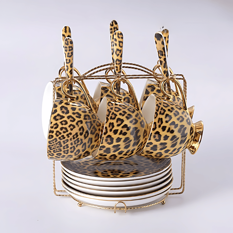 LEOPARD TEACUP COLLECTION SET