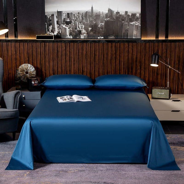 Miravique Royal Blue Silky Soft Egyptian Cotton Bedding Set