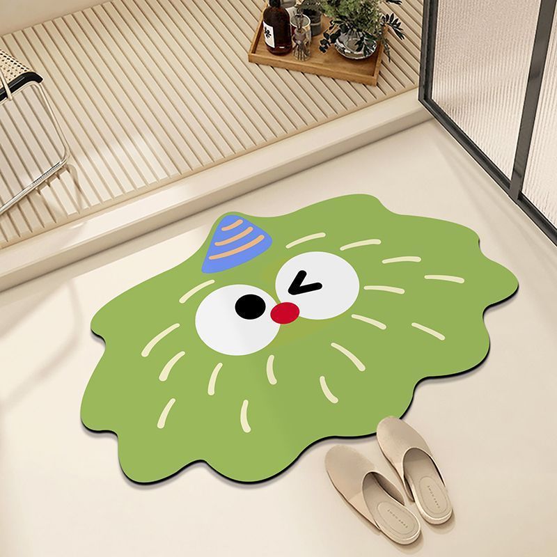 Diatom Ooze Cartoon Expression Absorbent Foot Mat