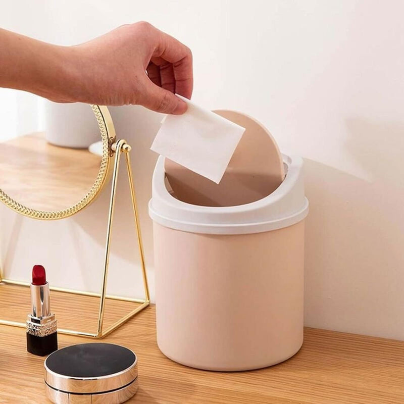 Compact Mini Desktop Trash Bin with Lid – Small Waste Can for Desk, Office, and Home