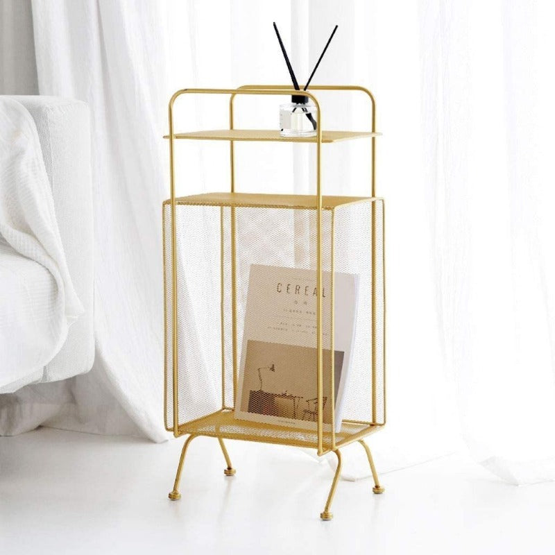 Miravique Metal Side Table and Magazine Rack