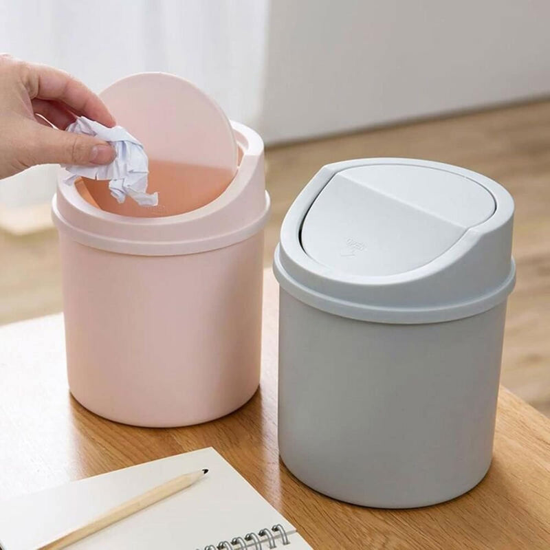 Compact Mini Desktop Trash Bin with Lid – Small Waste Can for Desk, Office, and Home