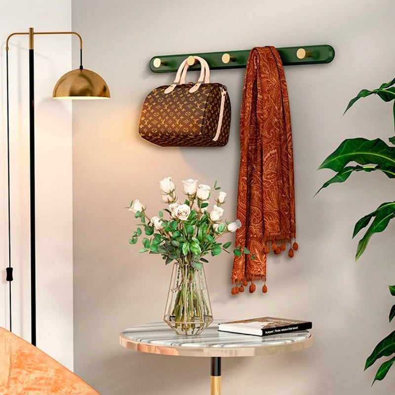 Miravique Green Wall Mounted Coat Rack with Hooks