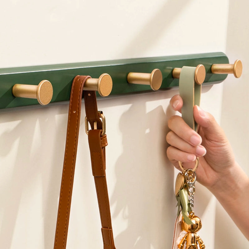 Miravique Green Wall Mounted Coat Rack with Hooks