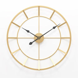 Elegant Gold Metal Wall Clock Large