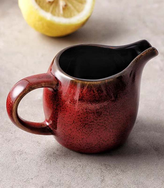 Handcrafted Ceramic Gravy Boat Pitcher - 80ml / 2.7 fl oz Capacity, Dishwasher-Safe Stoneware in Multiple Colors