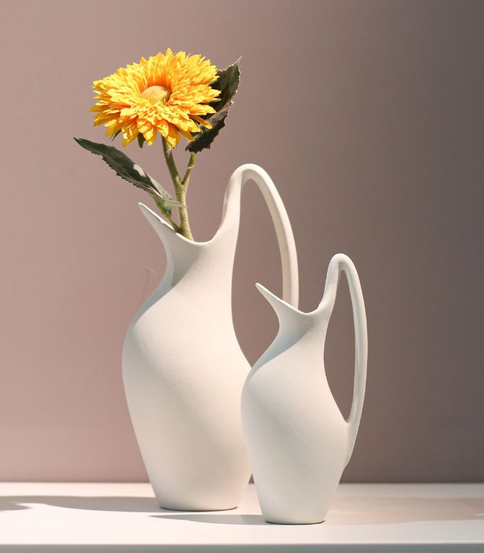 Porcelain Vase White Handmade Flower Jug Home Decor 24cm