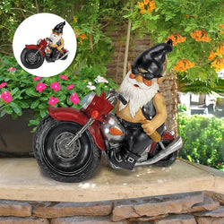 The Biker Gnome Statue Mini Garden Decoration