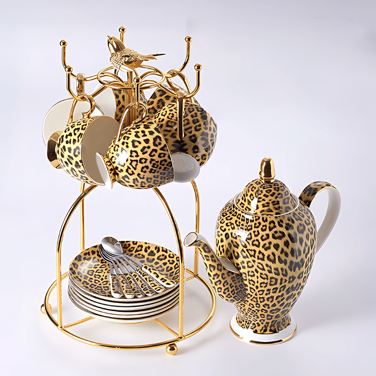 LEOPARD TEACUP COLLECTION SET