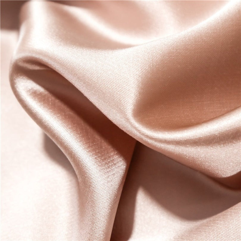 Miravique Rose Gold Modern Satin Egyptian Cotton Bedding Set