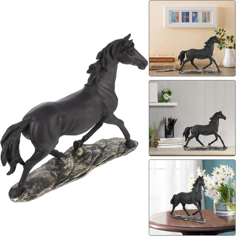 Antique Horse Figurine Sculpture - Resin Home Decor Statue for American-Style Interiors