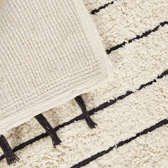 Arbor Stripe Tassel Cotton Tufted Rug