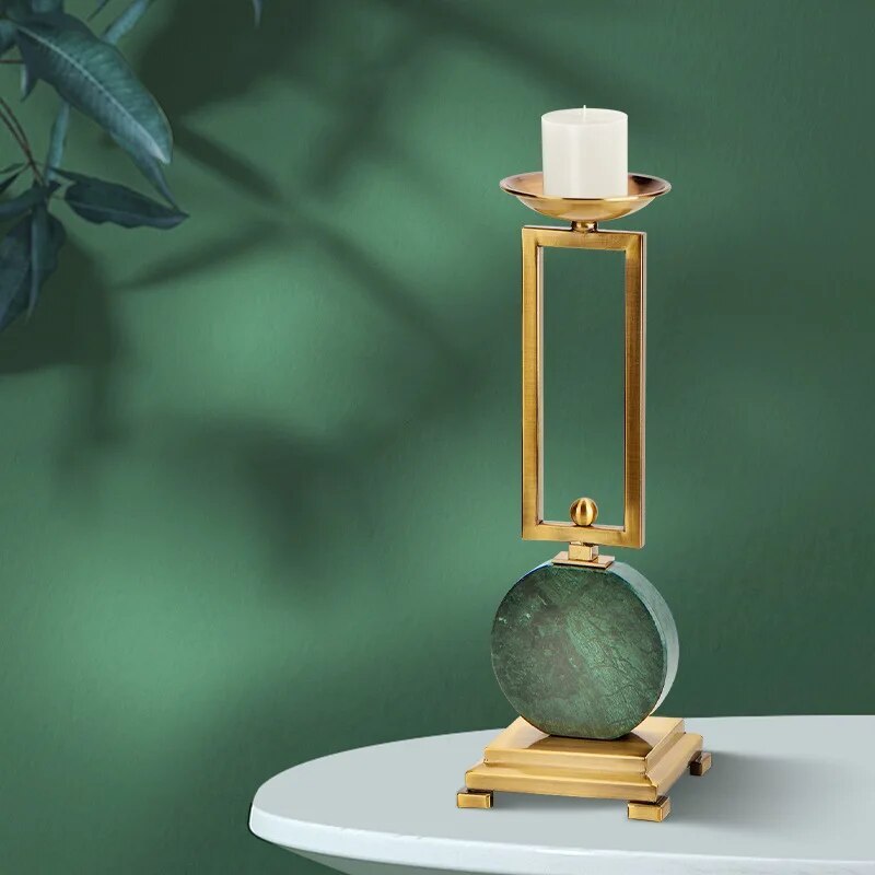 Modern Emerald Marble Candle Holder