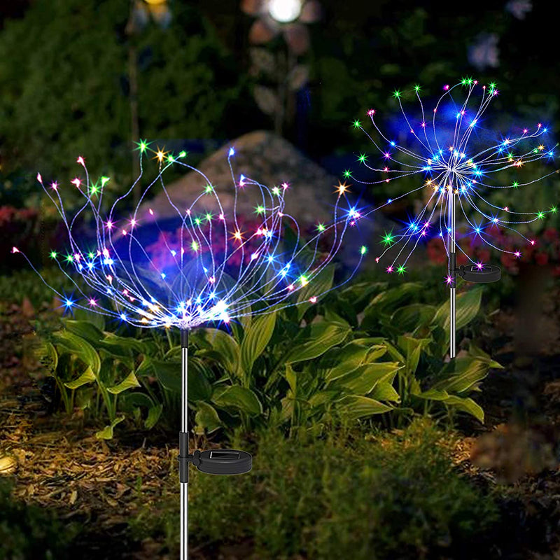 4-Piece Solar Garden Fireworks Lights – IP65 Weatherproof LED Outdoor Lights with Adjustable Modes & DIY Design