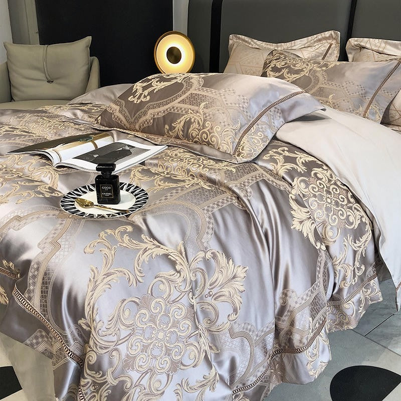 Miravique Cotton Satin Jacquard Bedding Set