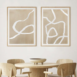 Neutral Beige Abstract Wall Art Poster Prints