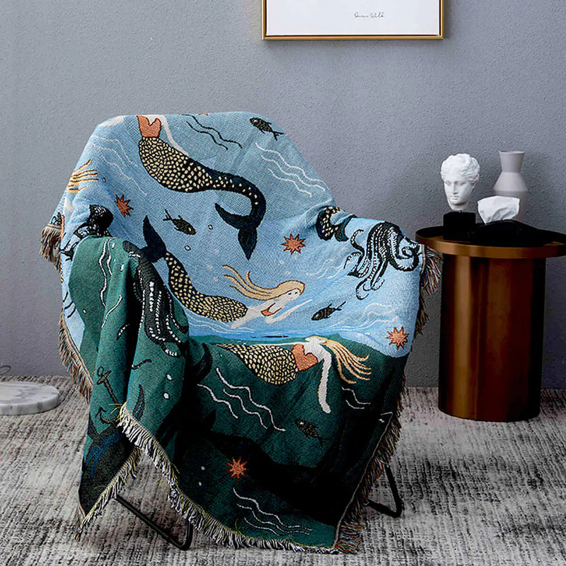 Mermaid Fringe Throw Blanket