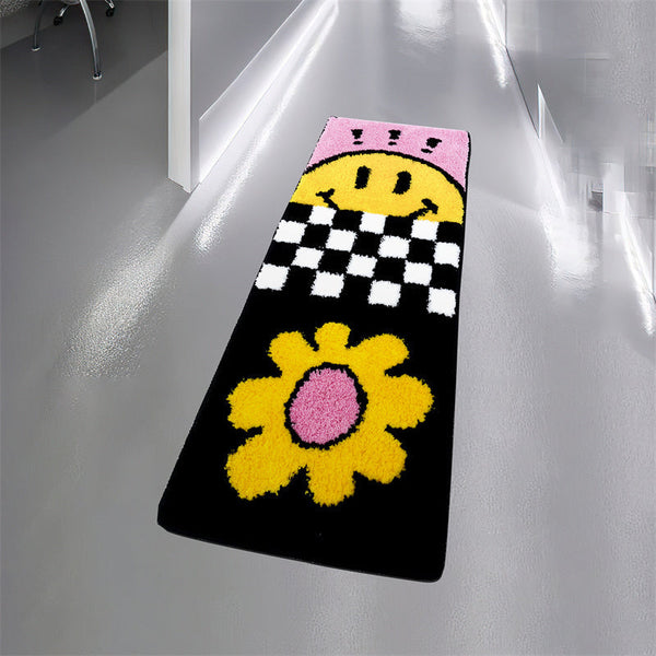 Daisy and Checkered Non-Slip Cuttable Mat