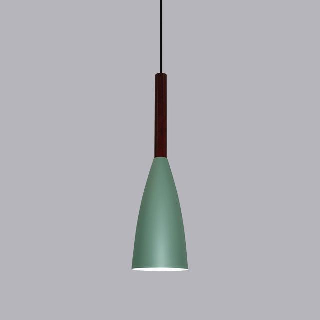 9 1/2" Wide Aluminum & Wood Pendant Light